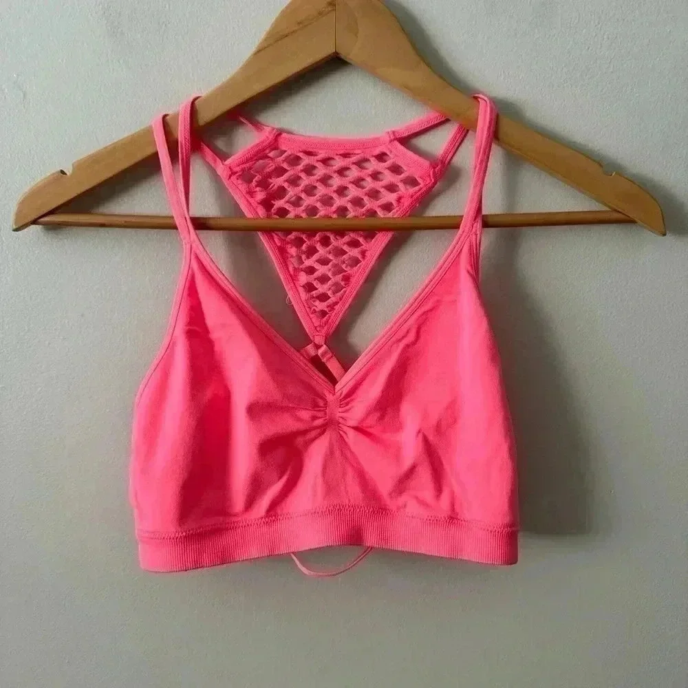 Victoria secret Barbie pink spandex bralette L - Picture 3 of 5